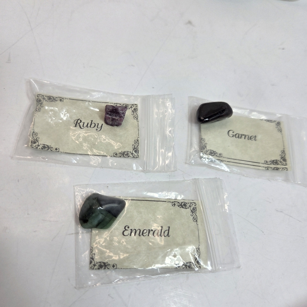 loose gemstones emerald ruby garnet 3pc  for jewelry making lapidary